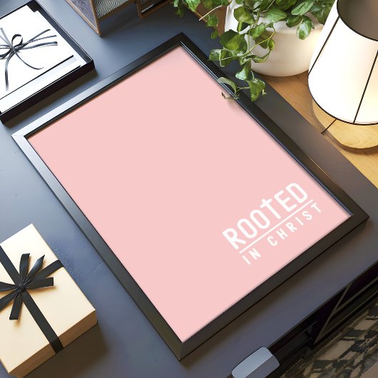 Poster Citation de la foi chrétienne à racines roses blan