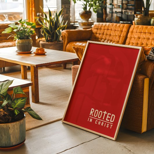 Poster Citation de la foi chrétienne à racines rouges