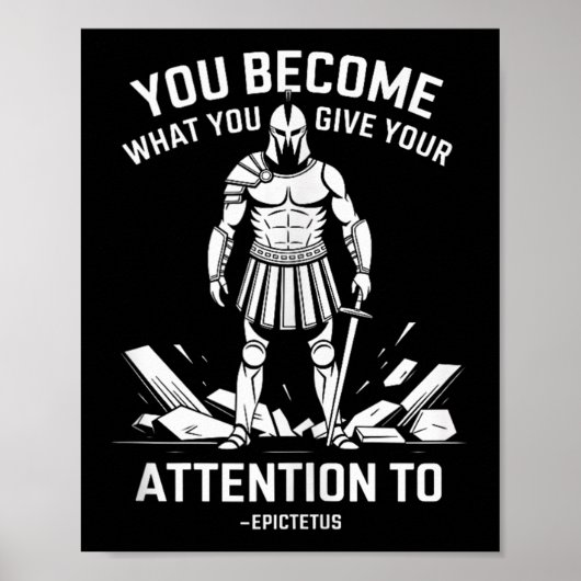 Poster Citation de la force mentale Épictète stoïque Déba (Devant)
