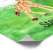 Poster Citation de la nurserie de girafon debout mignon (Coin)