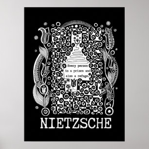 Poster Citation de la prison et du REFUGE par Nietzsche