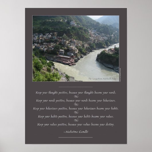 Poster Citation de la sagesse du Mahatma Gandhi (Devant)