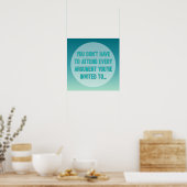 Poster Citation de la typographie Turquoise et turquoise (Cuisine)