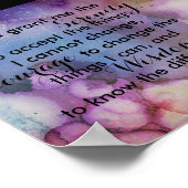 Poster Citation de l'affiche de prière Sérénité Aquarelle (Coin)