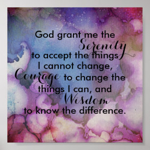 Poster Citation de l'affiche de prière Sérénité Aquarelle