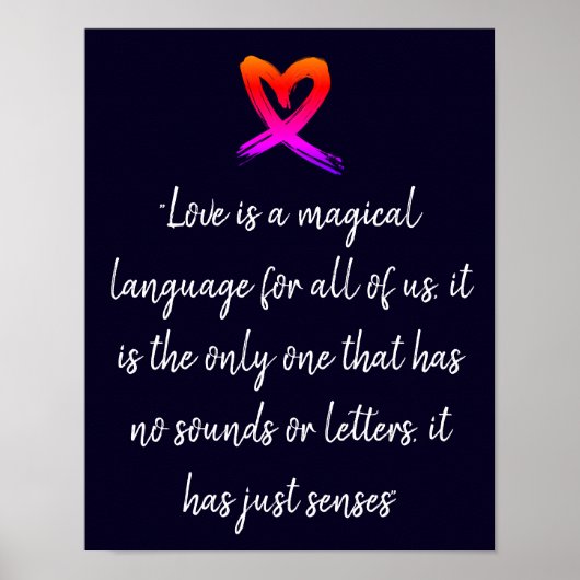 Poster Citation de l'amour du coeur (Devant)