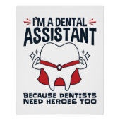 Poster Citation de l'assistante dentaire Funny Heroes (Devant)