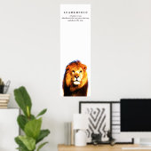 Poster Citation de leadership motivationnel Lion (Bureau à domicile)