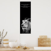 Poster Citation de leadership motivationnel Lion noir bla (Cuisine)