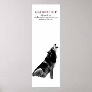Poster Citation de leadership motivationnel noir blanc Wo