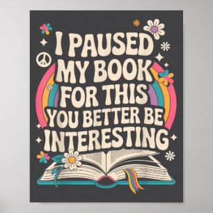 Poster Citation de lecture amusante pour bibliophile et b