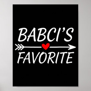 Poster Citation de l'enfant préféré de Babci Cœur Grand-m