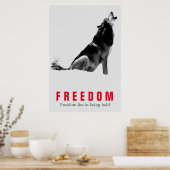 Poster Citation de liberté motivationnelle Wolf Pop Art G (Cuisine)