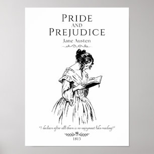 Poster Citation de littérature de lecture de Jane Austen