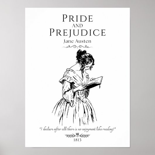 Poster Citation de littérature de lecture de Jane Austen (Devant)