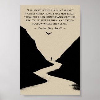 Poster Citation de Louisa May Alcott Minimaliste Loin dan