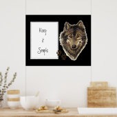 Poster Citation de loup d'aquarelle "Gardez-la simple" (Cuisine)