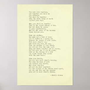 Poster Citation de machine à écrire Kahlil Gibran