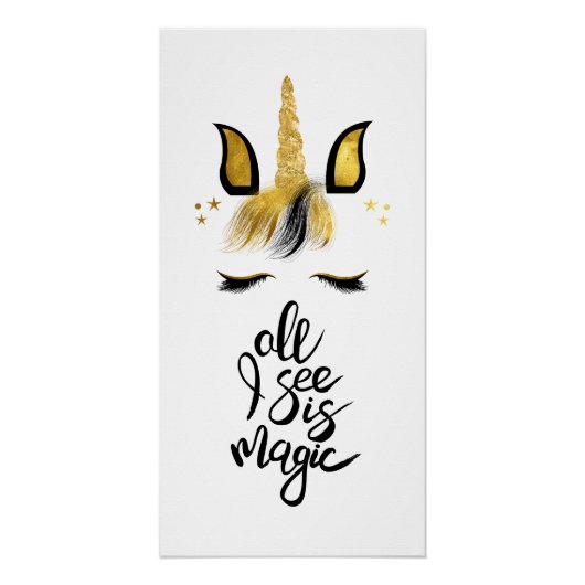 Poster Citation de magie de licorne (Devant)