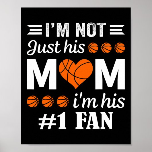 Poster Citation de maman du fan de basket-ball (Devant)
