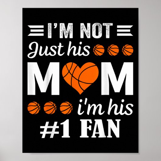 Poster Citation de maman du fan de basket-ball (Devant)