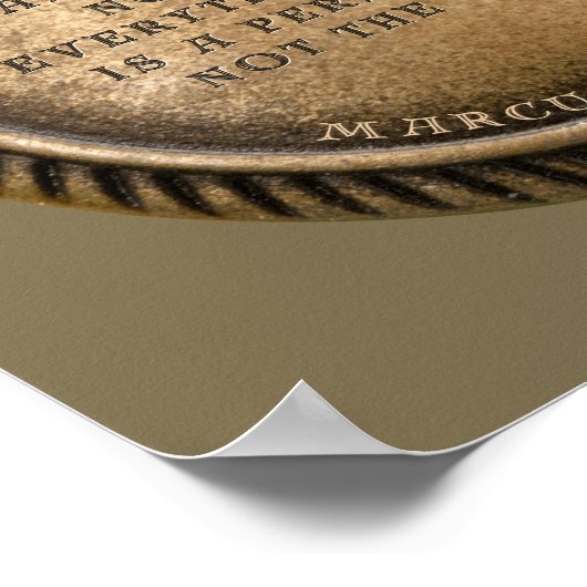 Poster Citation de Marcus Aurelius Pièce avec avis (Coin)