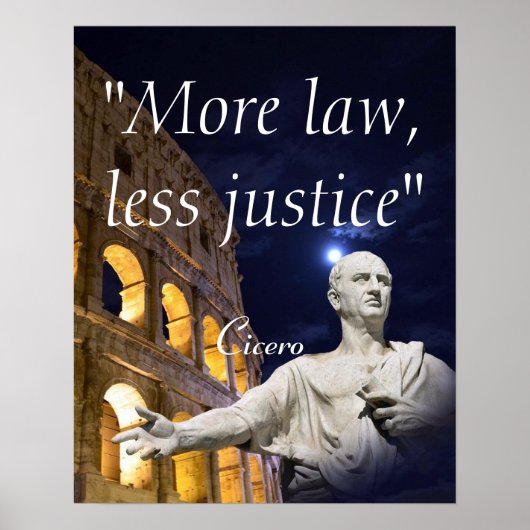 Poster Citation de Marcus Tullius Cicero sur le droit et (Devant)