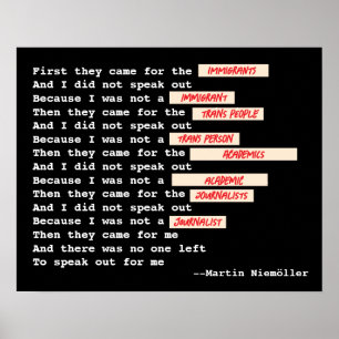 Poster Citation De Martin Niemöller (Modifiée)