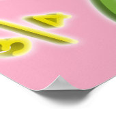 Poster Citation de maths amusante moderne rose girly (Coin)