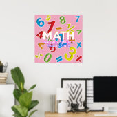 Poster Citation de maths amusante moderne rose girly (Bureau à domicile)