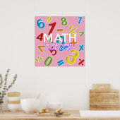 Poster Citation de maths amusante moderne rose girly (Cuisine)