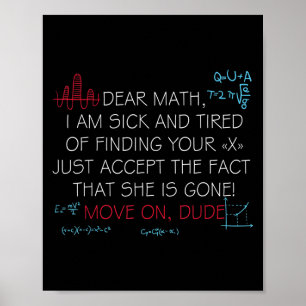Poster Citation de maths drôle Cher maths passe à autre c