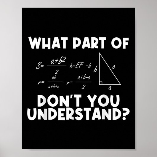Poster Citation de maths drôle Mathématiques Cher profess (Devant)