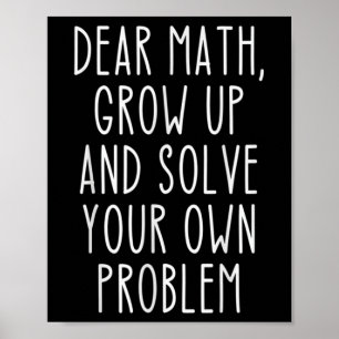 Poster Citation de maths drôle pour filles garçons adoles