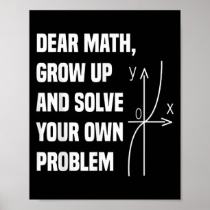 Poster Citation de maths drôle pour filles garçons adoles