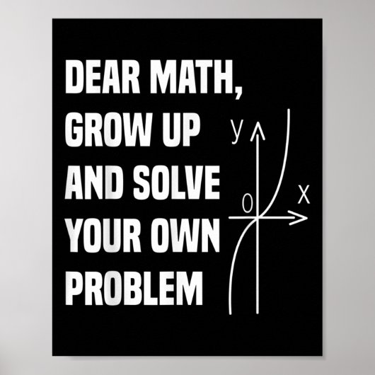 Poster Citation de maths drôle pour filles garçons adoles (Devant)