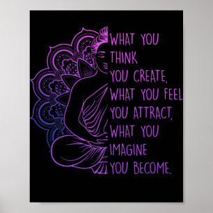 Poster Citation de méditation spirituelle bouddhiste sur