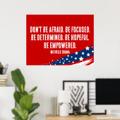 Poster Citation de Michelle Obama - N'ayez pas peur (Bureau à domicile)