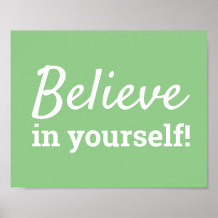 Poster Citation de motivation Croire en soi-même Vert