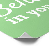 Poster Citation de motivation Croyez en vous-même Vert (Coin)