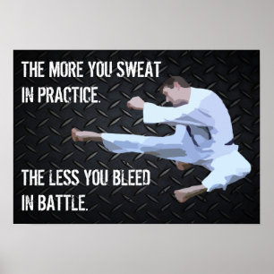 Poster Citation de motivation de coup de pied de karaté p