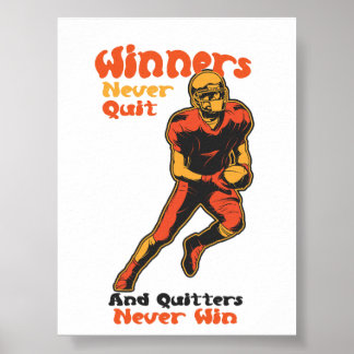 Poster Citation de motivation de football pour les gagnan