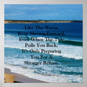 Poster Citation De Motivation De Plage : Comme Les Vagues