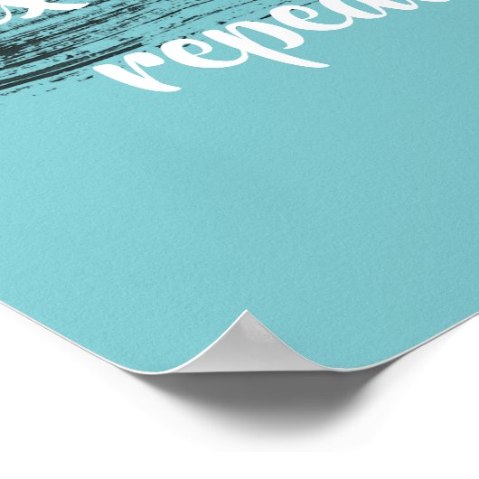 Poster citation de motivation inhale exhale turquoise et  (Coin)