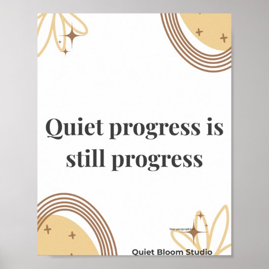 Poster Citation de motivation minimaliste (Devant)
