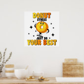 Poster Citation de motivation pour le donut rétro amusant (Cuisine)