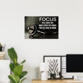 Poster Citation de motivation pour l'entraînement avec ba (Bureau à domicile)