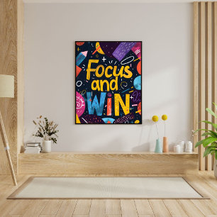 Poster Citation de motivation pour réussir : Focus And Wi
