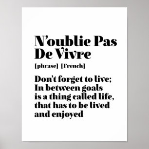 Poster Citation De Mots Français Inspirants Pas De Vivre