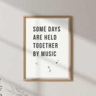 Poster Citation de musique douce. Mur de la chambre
